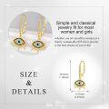 wholesale Gold 925 Sterling Silver Evil Eye Dangle Drop Earrings with Blue and Black Stones s for Women & Girls-0-4