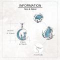 wholesale 925 Sterling Silver Turquoise Crescent Moon Fox Pendant Necklace-0-4