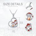 wholesale 925 Sterling Silver Red Enamel Frog & Mushrooms Heart Pendant Necklace-0-4
