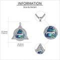 wholesale 925 Sterling Silver Abalone Shell Triangle Pendant Necklace for Women Girls-0-2