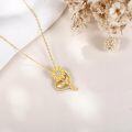 wholesale 14K Gold Sunflower Pendant Necklace with Diamond Accents for Women - Mothers Day & Christmas Gifts-0-2