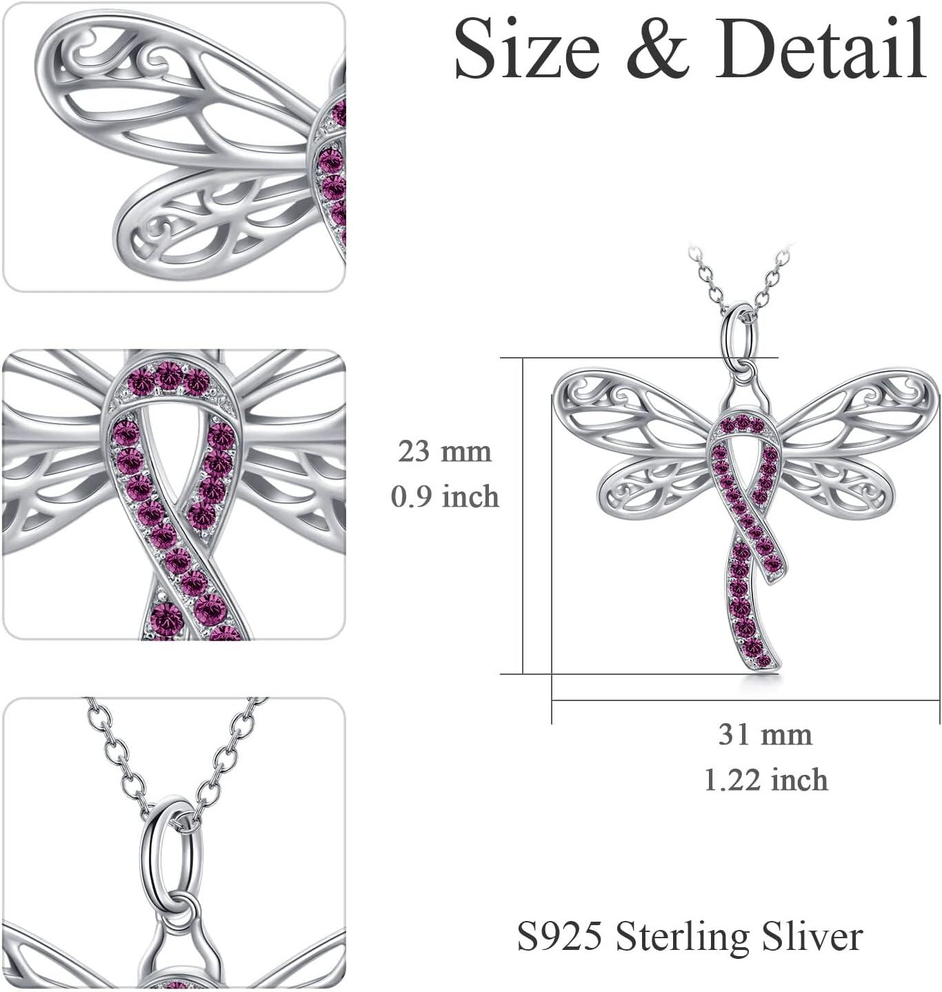  Silver Stone Cancer Survivor Necklace Women s Awareness Gift -0-2