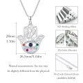 wholesale 925 Sterling Silver Hamsa Hand Necklace With Evil Eye-0-4