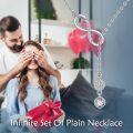 wholesale 925 Sterling Silver Necklace with Cubic Zirconia Accent Infinite Love Charm Pendant for Women-0-1