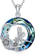wholesale TOUPOP Sterling Silver Dragonfly Necklace For Women Dragonfly Pendant Necklace With Crystal Birthday Christmas Jewelry Gifts For Mom Friend -0-0