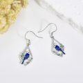 wholesale 925 Sterling Silver 925 Blue Bird Teardrop Enamel Drop Earrings for Women-0-2