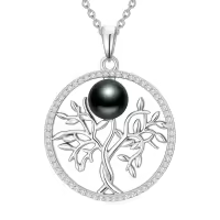 TOUPOP Sterling Silver Black Pearls Necklace Women's Jewelry Gift-undefined