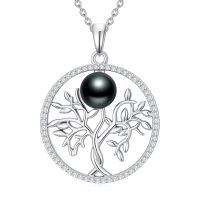 TOUPOP Sterling Silver Black Pearls Necklace Women's Jewelry Gift-undefined