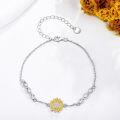 wholesale 925 Sterling Silver Sunflower Bracelet for Women Infinity Link Graduation Jewelry-0-1