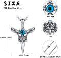 wholesale 925 Sterling Silver Owl Eye Pendant Necklace for Men Women Norse Viking -0-1