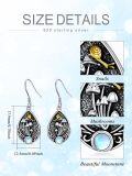 wholesale 925 Sterling Silver Snail & Mushrooms Teardrop Leverback Earrings-0-4
