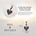 wholesale Black  Angel Wings Pendant with Red Rose Charm Gothic Jewelry for Women-0-3