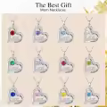 wholesale 925 Sterling Silver & Birthstone Mom Heart Pendant Necklaces Wholesale - I Love You Always Forever Engraved Gift for Mother Wife Grandma-0-3