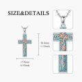 wholesale Sterling Silver Turquoise Cross Birth Flower Necklace 12 Month Pendant for Women Mom-0-34