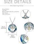 wholesale TOUPOP Tree Of Life Necklace Sterling Silver Cross Pendant Necklace With Blue Crystal Celtic Religion Jewelry Gifts For Women Men, White Gold And Yellow Gold -0-3