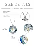 TOUPOP Sterling Silver White Gold Yellow Gold Blue Crystal Celtic Cross Pendant Necklace-0-3