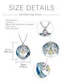 TOUPOP Sterling Silver White Gold Yellow Gold Blue Crystal Celtic Cross Pendant Necklace-0-3
