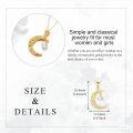 wholesale 14K Gold Crescent Moon with Pearl Charm Pendant Necklace for Women-0-1