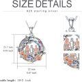 wholesale 925 Sterling Silver Crystal Rose Flower Sisters Forever Pendant Necklace-0-5