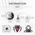 wholesale 925 Sterling Silver Gothic Spider Web & Crystal Drop Stud Earrings for Women - Halloween Costume Accessories-0-3