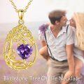 wholesale Sterling Silver Yellow Gold Plated Gemstone Tree of Life Pendant Necklace-0-70