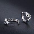 wholesale 925 Sterling Silver Owl Shape Hypoallergenic Hoop Huggie Earrings for Women and Girls-0-1