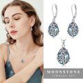 wholesale 925 Sterling Silver Blue Resin Branch Teardrop Pendant Necklace Women-0-2