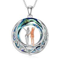 TOUPOP Sterling Silver Celtic Sister Necklace For 2 Friendship Gift-undefined