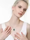 TOUPOP Sterling Silver Black Pearl Heart Pendant Necklace-0-2