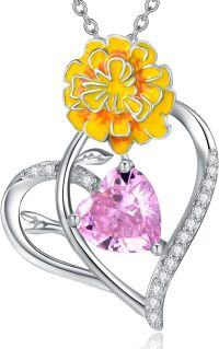 wholesale 925 Sterling Silver Birthstone Flower Necklace for Women-05-May-Lily of the valley