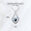 wholesale Sterling Silver & Moonstone Dog Paw Print Urn Necklace for Pet Ashes Memorial Jewelry-0-4