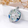 wholesale 925 Sterling Silver Dragonfly & Tree of Life Blue Crystal Pendant Necklace-0-5
