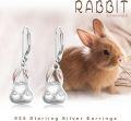 wholesale 925 Sterling Silver Rabbit Shape Hypoallergenic Leverback Dangle Earrings-0-3