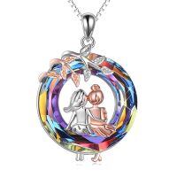 wholesale Sterling Silver Heart Necklace Sisters Gift for Friendship Birthday Christmas-Sisters Jewelry Crystal