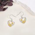 wholesale 925 Sterling Silver Daisy Sunflower Heart Tree of Life Drop Earrings-0-2