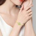wholesale 925 Sterling Silver Hummingbird Nephrite Jade Bracelet 14k Gold Plated Zircon Accent-0-1