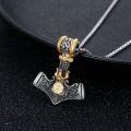 wholesale Sterling Silver Viking Necklace with Mjolnir Yggdrasil Wolf Deer Raven Dragon Pendant Norse Jewelry Gifts-0-4