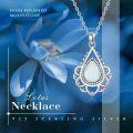 wholesale 925 Sterling Silver Teardrop White Fire Opal Pendant Necklace for Women-0-5