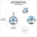 wholesale 925 Sterling Silver Polar Bear Pendant with Mountain Scene Necklace for Women-0-3