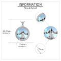 wholesale 925 Sterling Silver Polar Bear Mother Cub Mountain Pendant Necklace Platinum Plated-0-3