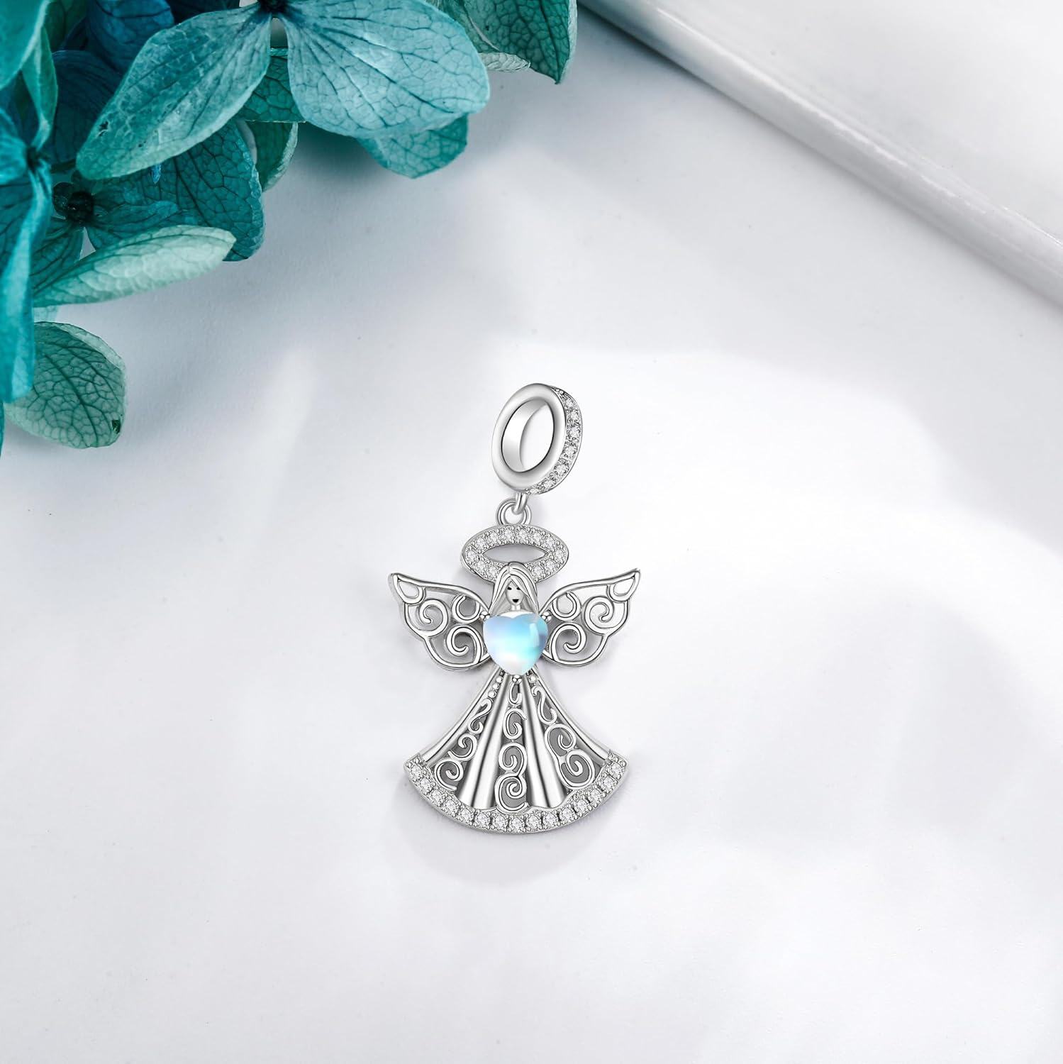 Sterling Silver Mushroom Fairy Flamigo Skull Butterfly Charm Bead Bracelet for Women Mom-0-4
