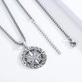 wholesale 925 Sterling Silver Compass Pendant Travel Necklace  for Women and Men -0-2