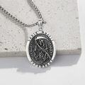wholesale 925 Sterling Silver Grim Reaper Necklace w/ Oxidized Skull & Scythe Pendant - Mens Gothic s-0-4
