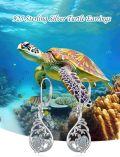 wholesale 925 Sterling Silver Abalone Shell Sea Turtle Drop Earrings-0-1