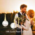 wholesale 14K Gold Pearl Dangle Earring for Women Girls Elegant Fashion s Accessories -0-5