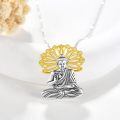 wholesale 925 Sterling Silver Saint Michael Archangel Shield Pendant Necklace Oxidized Silver-0-4