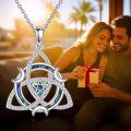 wholesale 925 Sterling Silver Triquetra Pendant with Abalone Shell and Cubic Zirconia - Witches Knot Triskele Amulet Necklaces for Women's Gifts-0-5