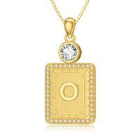 wholesale 925 Sterling Silver A-Z Initial Pendant Necklaces for Women-O