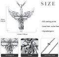wholesale 925 Sterling Silver Guardian Angel Cross Pendant Necklace for Men Women Catholic s-0-1