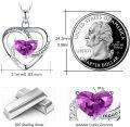 wholesale 925 Sterling Silver Birthstone Heart Necklace Infinity Love Pendant-0-4